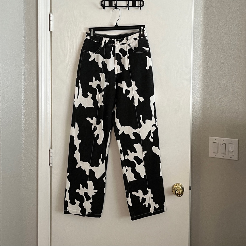 Boutique cow print pants.